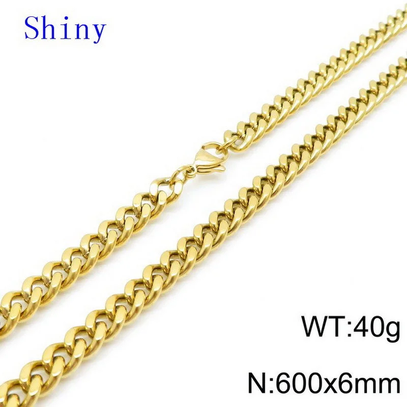 Gold Necklace 6mm60cm