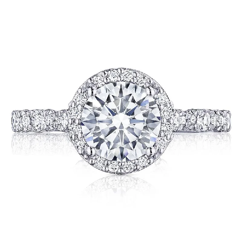 timeless engagement rings with sapphire and diamonds -Round Bloom Engagement Ring